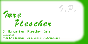 imre plescher business card